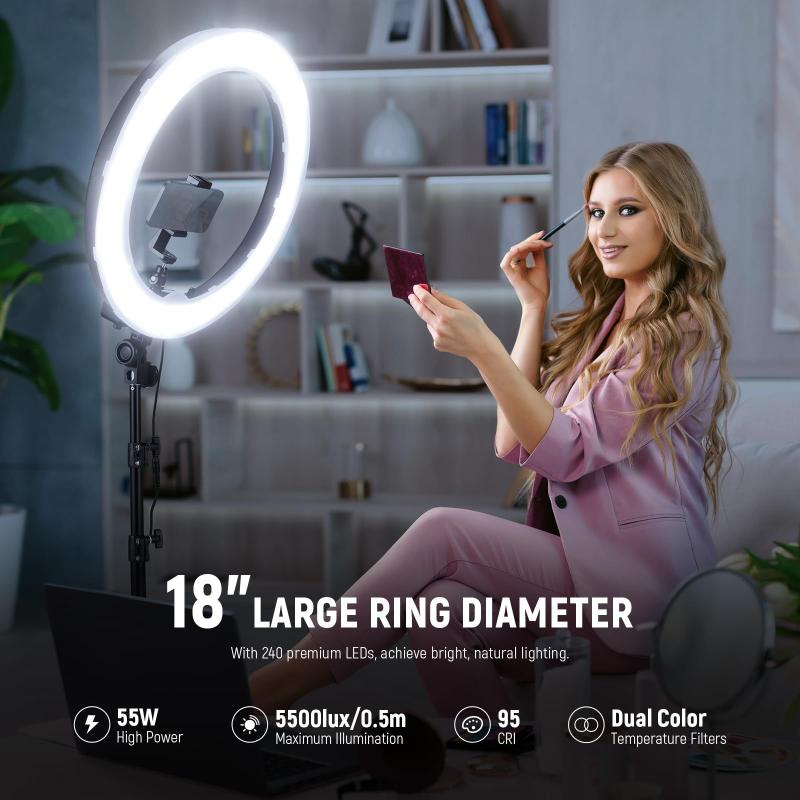 Ring Light Neewer RL-18 55W 18/45 cm 5600K com suporte e suporte